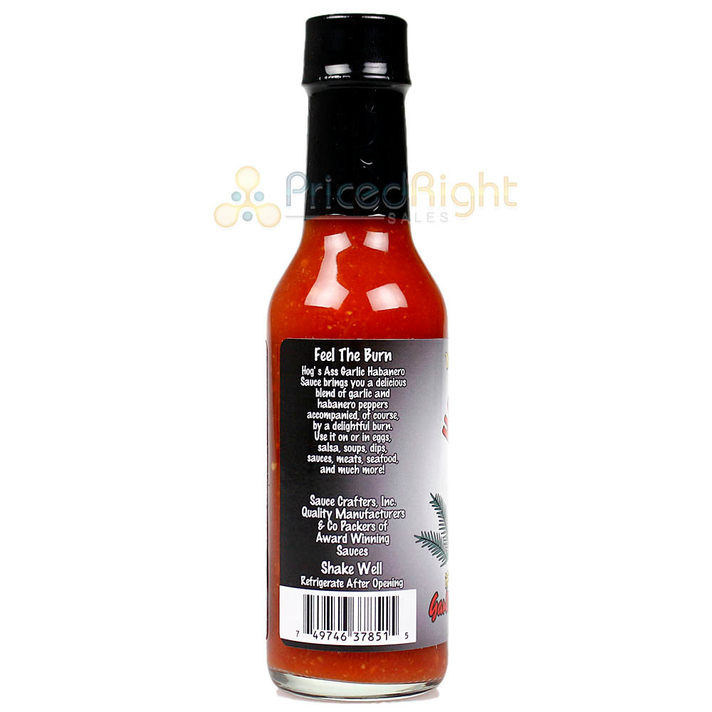 Sauce Crafters Hogs Ass Garlic Habanero Hot Sauce 5 oz Bottle