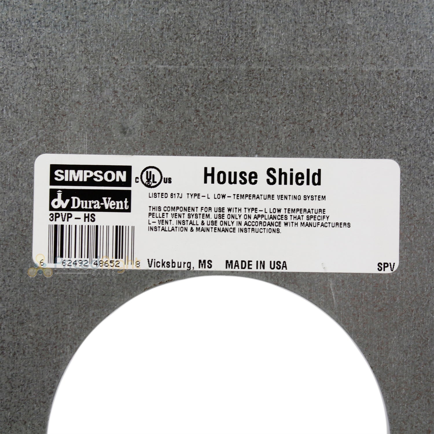 DuraVent 3" Pellet Stove Vent House Shield For Type L Low-Temp System 3PVP-HS