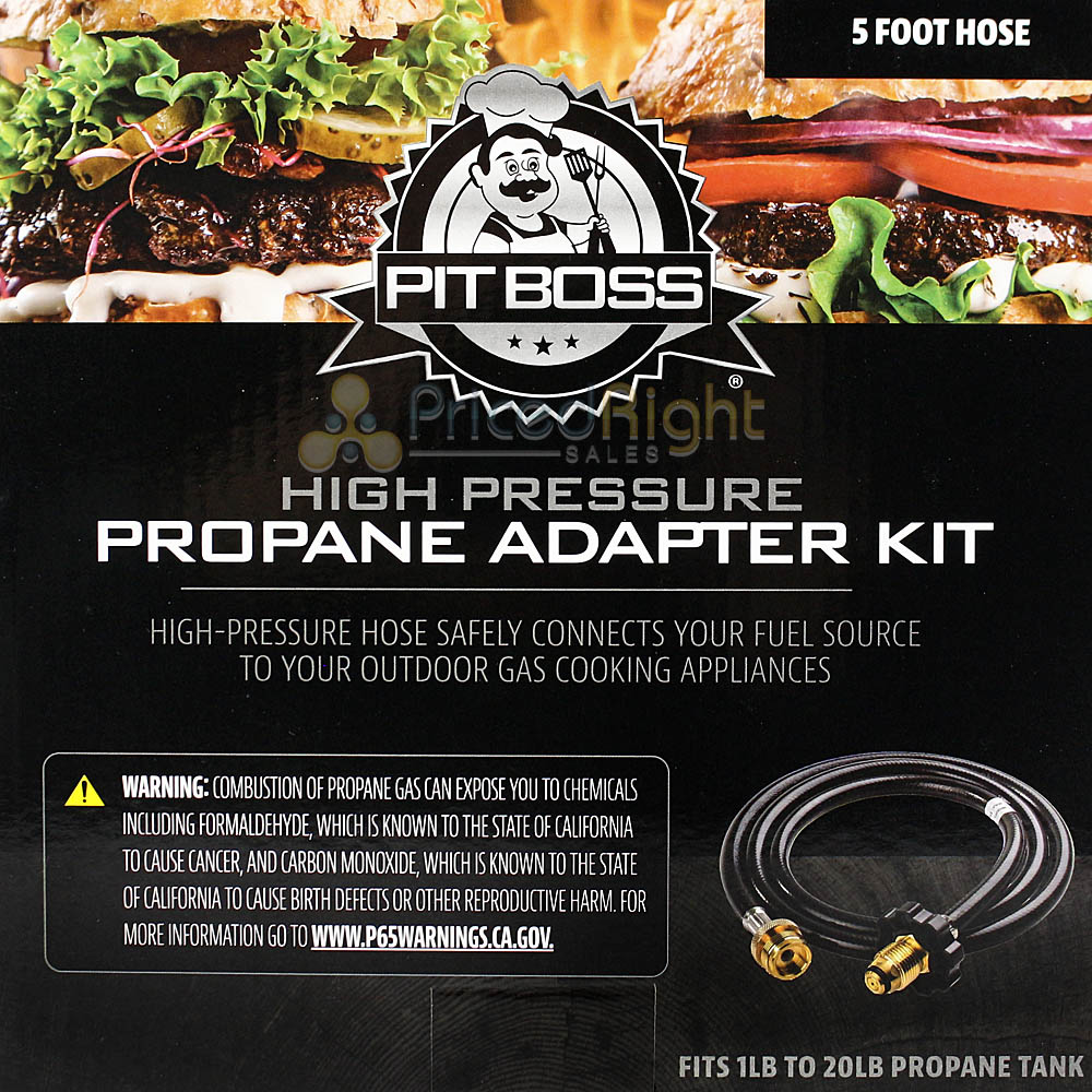 Pit Boss Propane Adapter Kit 1 to 20 lb Pound Conversion with 5 Foot Hose 40750