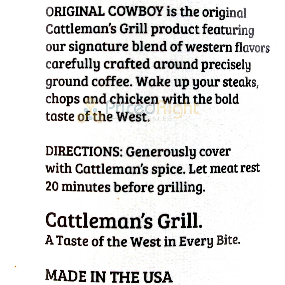 Cattleman's Grill Original Cowboy Coffee Steak Seasoning 10 oz. Signature Blend