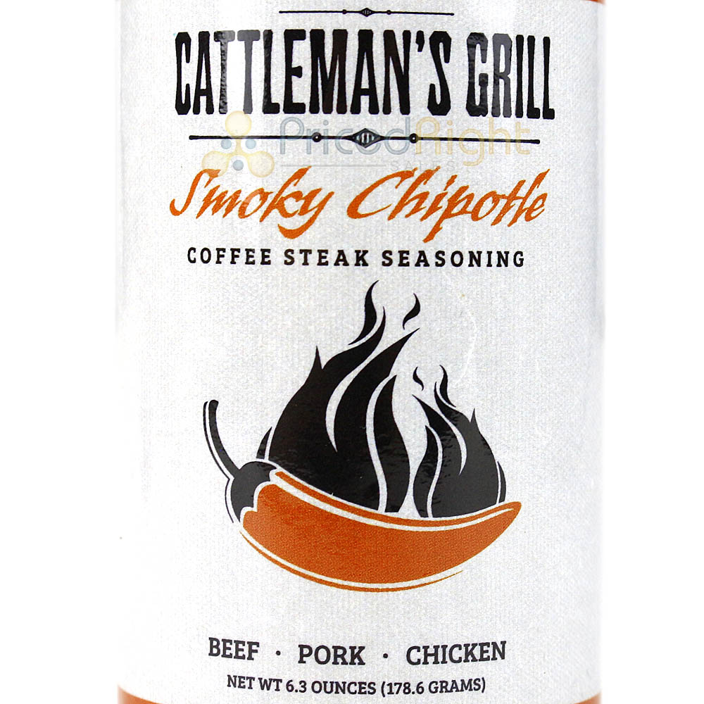 Cattleman's Grill Smoky Chipotle Coffee Steak Seasoning 6.3 Oz Zesty Flavor