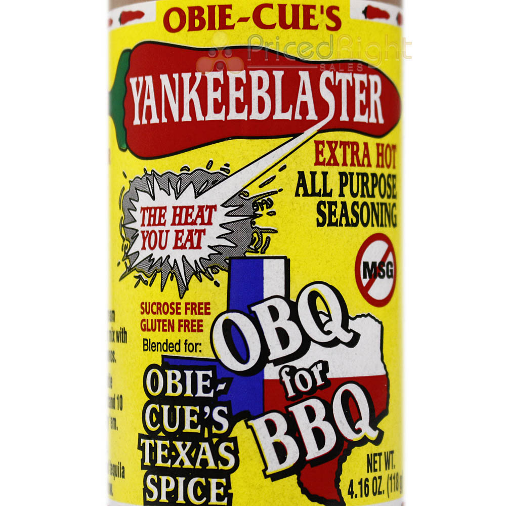 Obie Cue's Yankeeblaster Extra Hot All Purpose Seasoning No Gluten & MSG 4.16 Oz