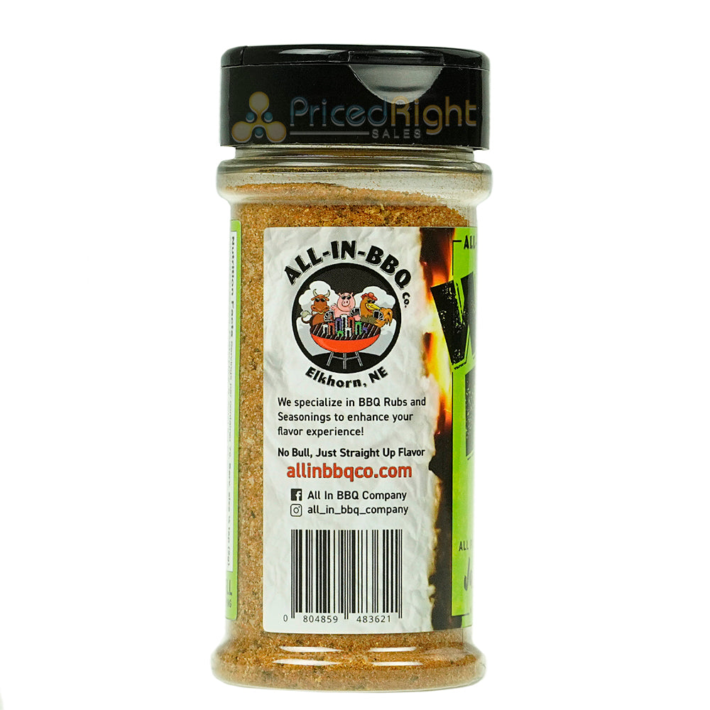 All In BBQ Company When Pigs Fly All Purpose Rub Jalapeno Flavor 5.1 Oz Bottle