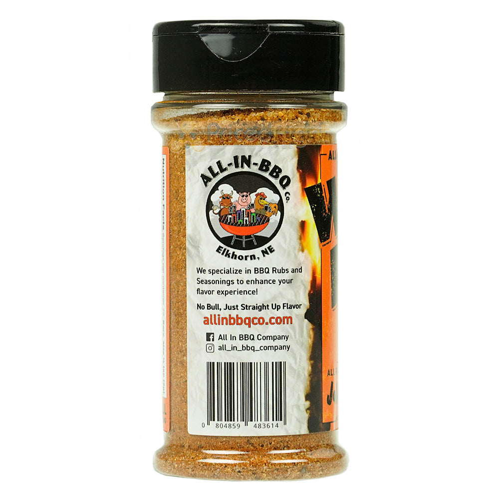 All In BBQ Company When Pigs Fly All Purpose Rub Jalabanero Flavor 5.1 Oz Bottle
