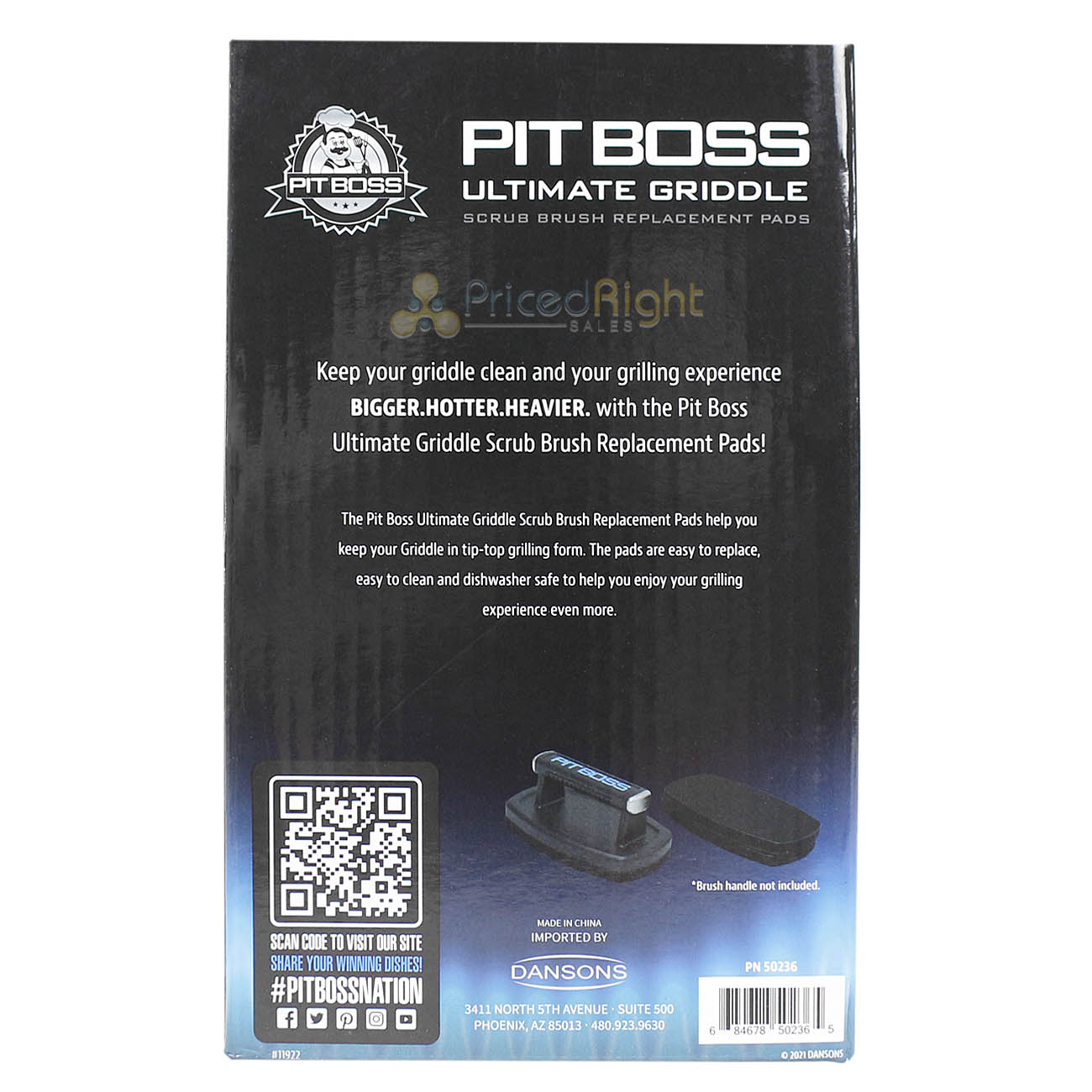 Pit Boss Ultimate Griddle Cleaning Scrub Brush Replacement Pads 2 Pack 50236