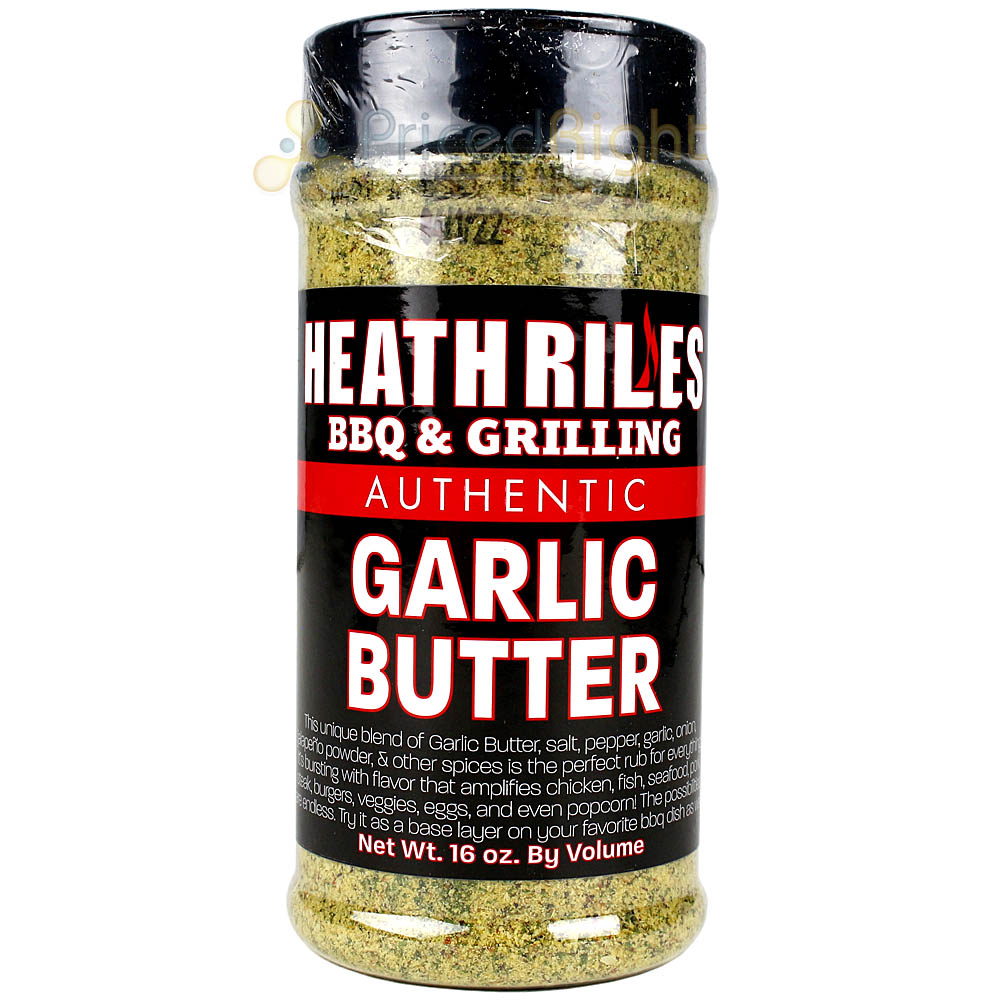 Heath Riles BBQ Garlic Butter Rub and Garlic Jalapeno Rub Bottles 2-Pack 32 Oz