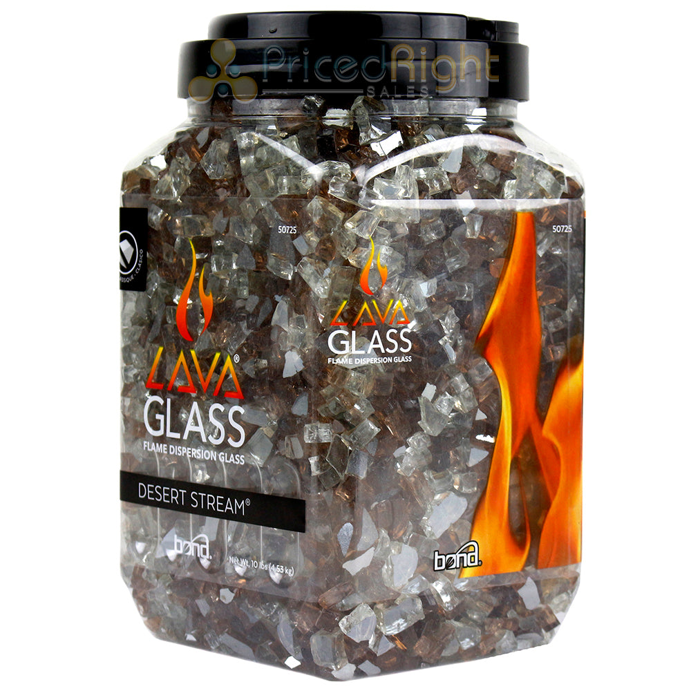 4 Pack Bond 50725 Desert Stream LavaGlass Classic Firepit Dispersion Glass 40lb