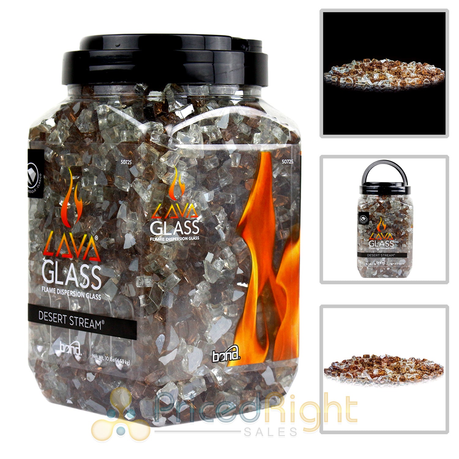 Desert Stream LavaGlass Classic Cut Firepit Fireplace Dispersion Glass 10 lbs