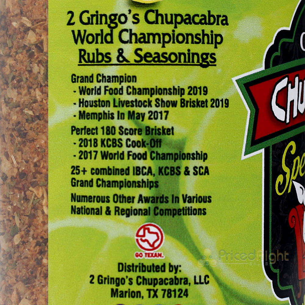 2 Gringos Chupacabra Special Blend 12 Oz Rub and All Purpose Seasoning Single