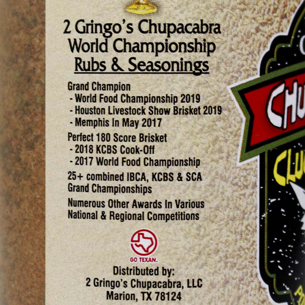 2 Gringos Chupacabra Cluckalicious 12 Oz Poultry Seasoning BBQ Rub Single
