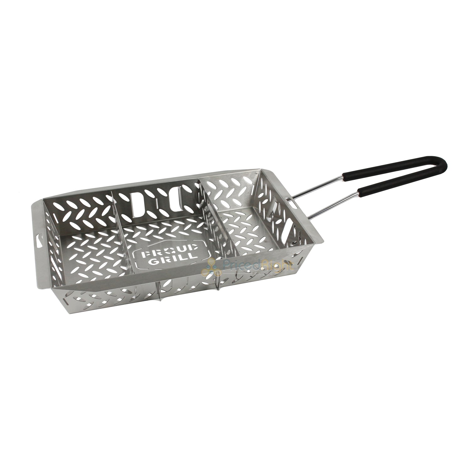 Proud Grill Ultra Versatile Stainless Steel Grill Basket W/ Dividers And Handle
