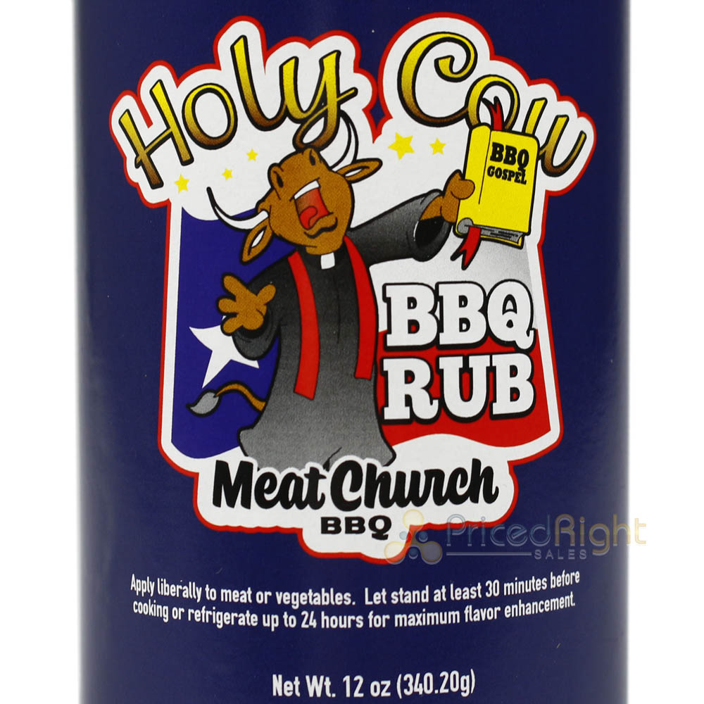 Meat Church BBQ Rub Combo: Two Bottles of Holy Cow (12 oz) BBQ Rub and Seasoning for Meat and Vegetables, Gluten Free, Total of 24 Ounces