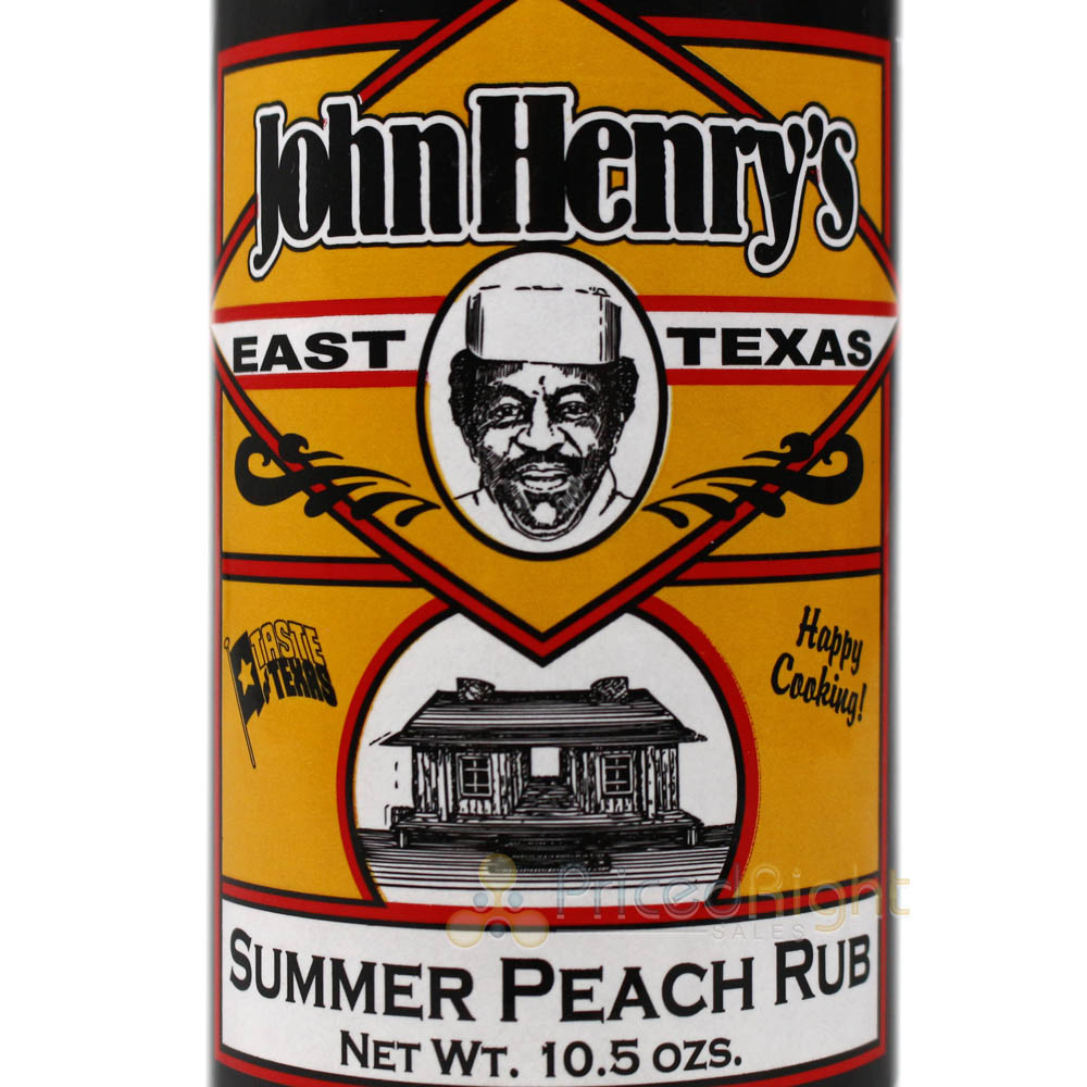 John Henry's Summer Peach Rub Seasoning Pork Salmon and Poultry 10.5 Oz Bottle