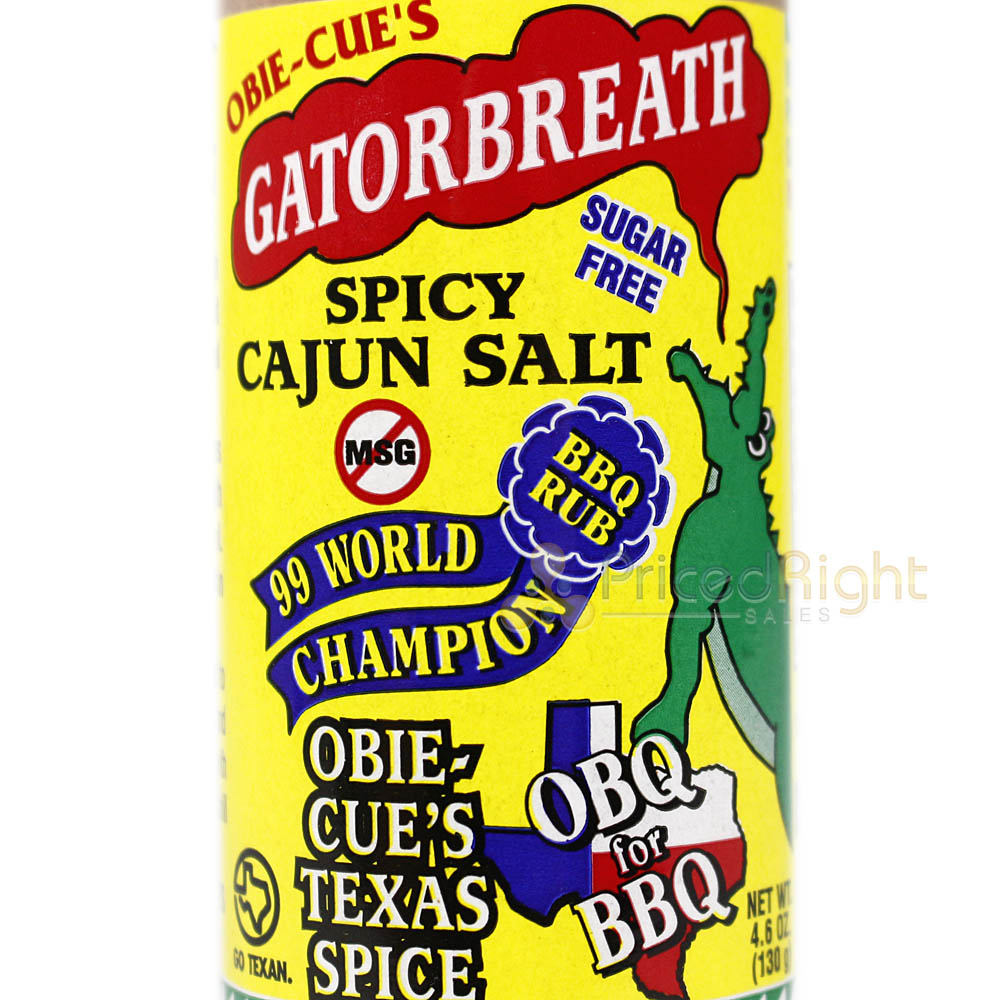 Obie Cue's Gatorbreath Spicy Cajun Salt BBQ Rub No MSG Gluten Free 4 oz Shaker