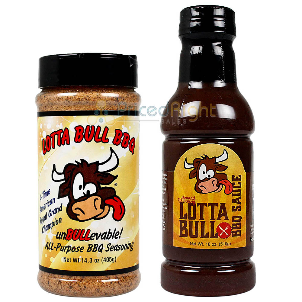 Lotta Bull 2 Pack Combo UnBULLevable BBQ Seasoning & Original BBQ Sauce Bottles