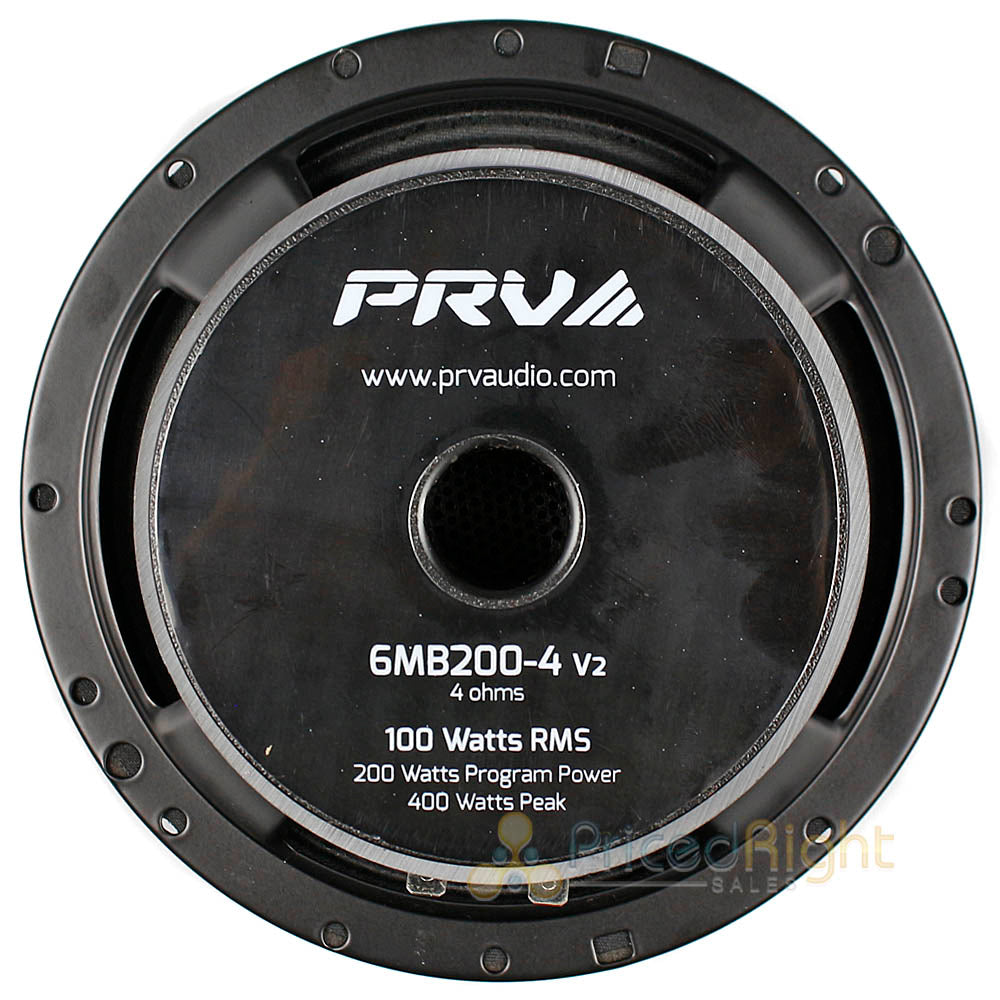 6" Mid Bass Speakers 200W Max Power 1.5" VC 4 Ohm 6MB200-4 V2 2 Pack PRV Audio