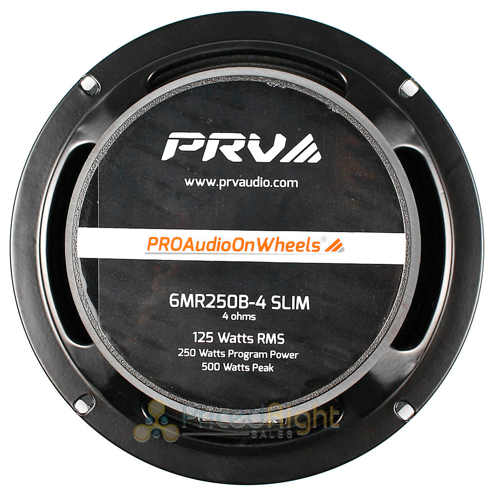 PRV 6.5" Mid Range Bullet Speakers Shallow 500W Max 4 Ohm 6MR250B-4 Slim 2 Pack