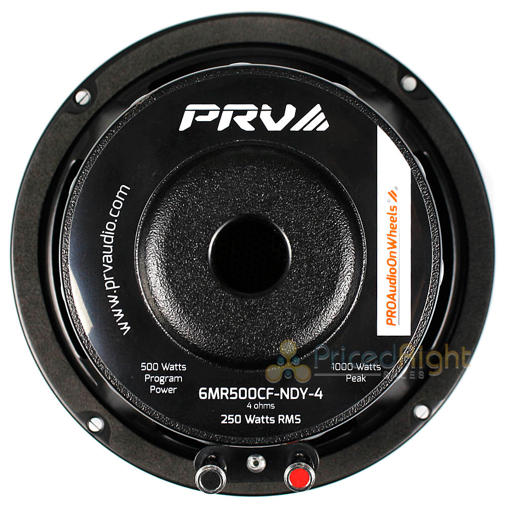 Pair PRV Audio 6.5" Mid Range Loudspeakers 500 Watts Max 4 Ohm 6MR500CF-NDY-4