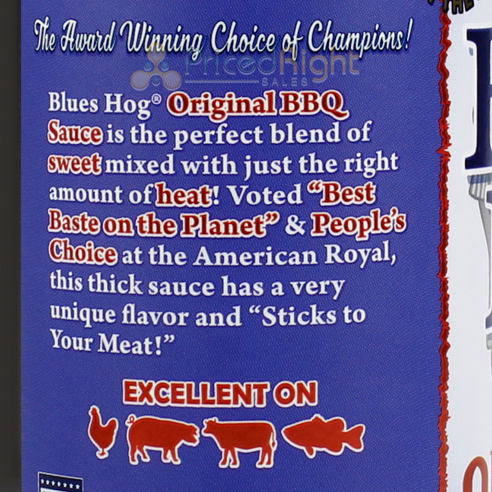 Blues Hog Original BBQ Sauce 25 Oz Squeeze Bottle Sweet Spicy Gluten Free