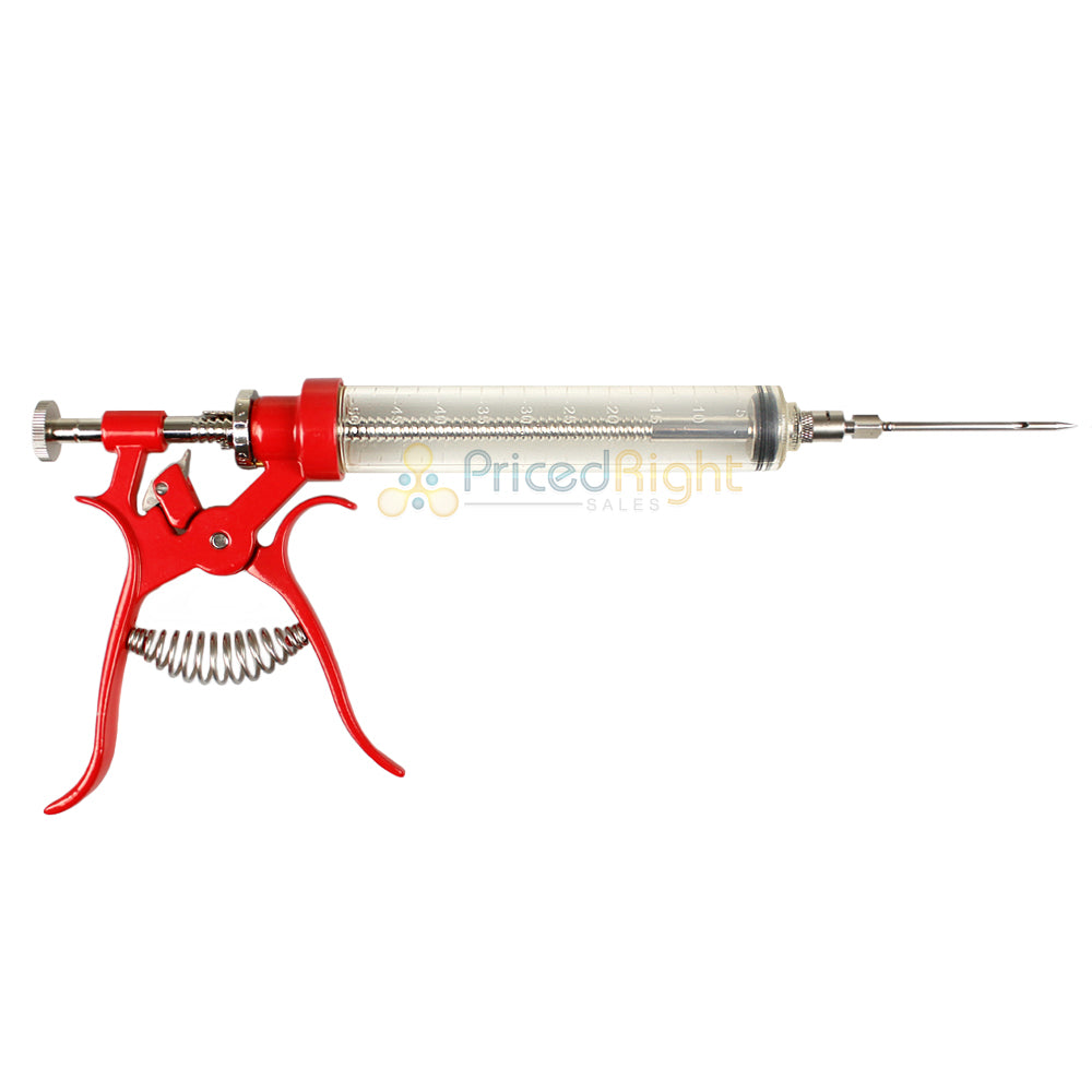 Gourmet Pistol Grip Meat Injector Syringe 50cc Metal Handle Butcher BBQ 74782
