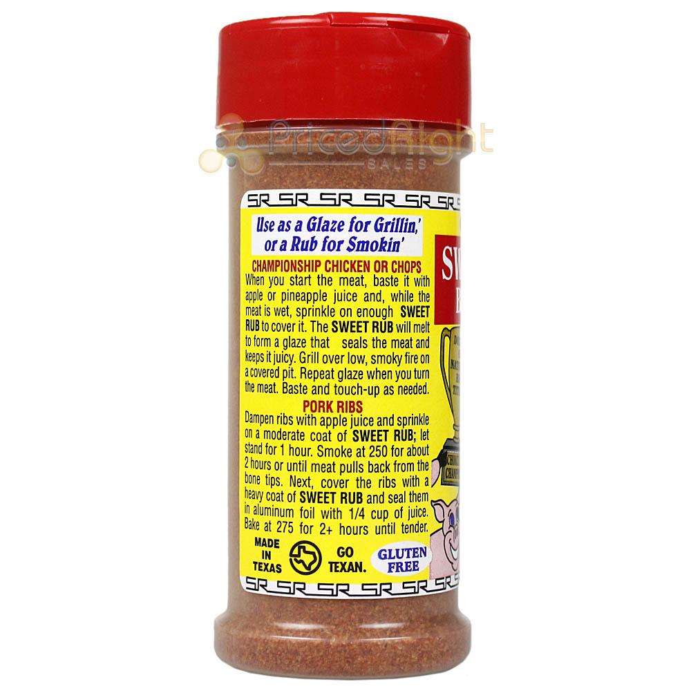 Obie Cue's Sweet Rub BBQ Spice Poultry Pork Ribs Low Sodium Gluten Free 4.2 Oz