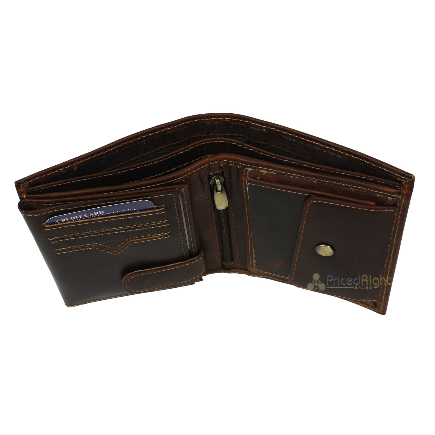 Leather Impressions RFID Hunter Leather Euro Hipster Wallet American Bison Brown