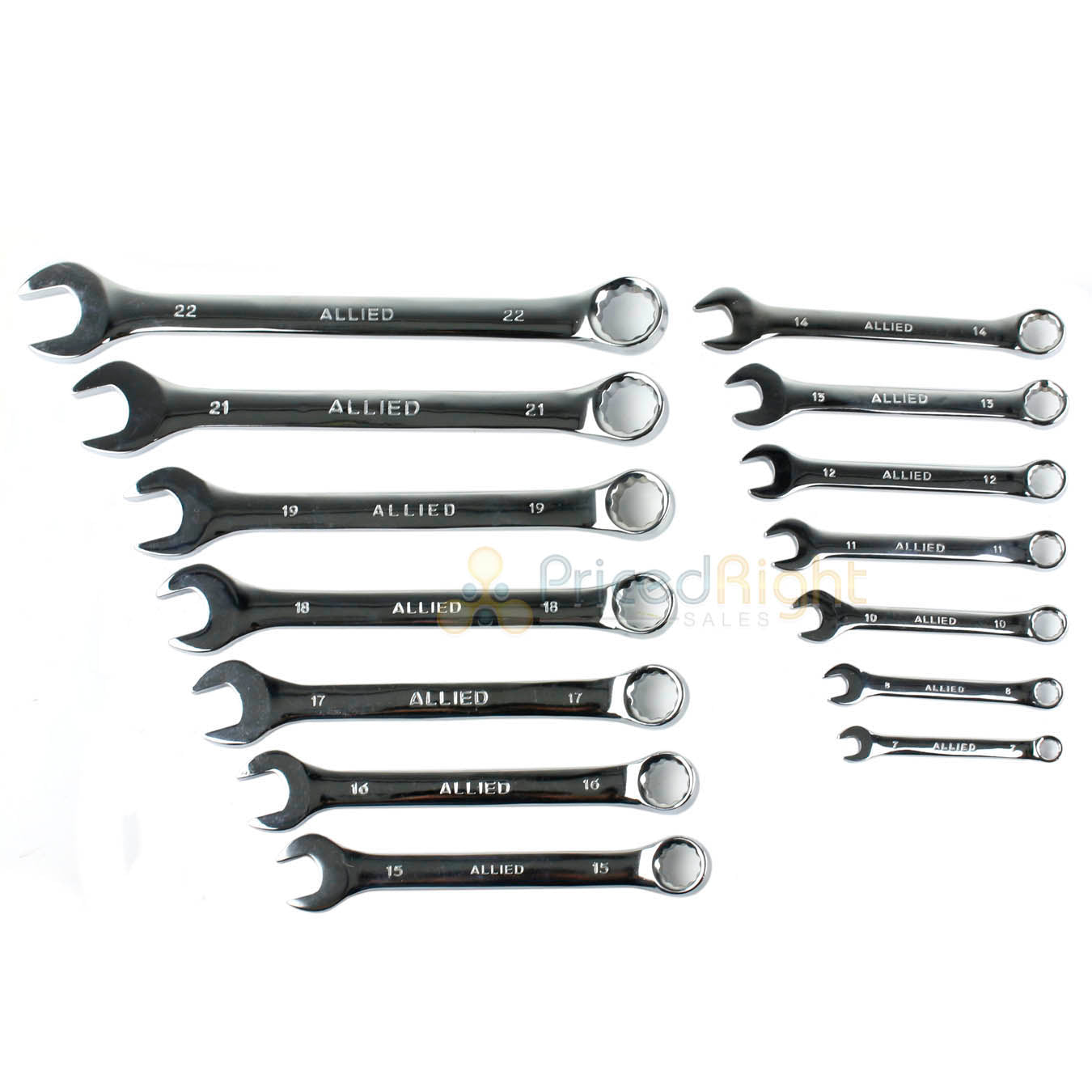14 Piece Metric Combination Wrench Set 7mm to 22mm with Roll up Storage Pouch
