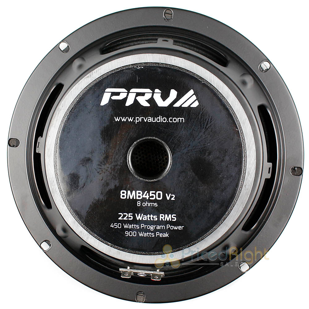 PRV 8" Mid Bass Loudspeakers 450 Watts Max 8 Ohm Car Audio 8MB450 V2 2 Pack
