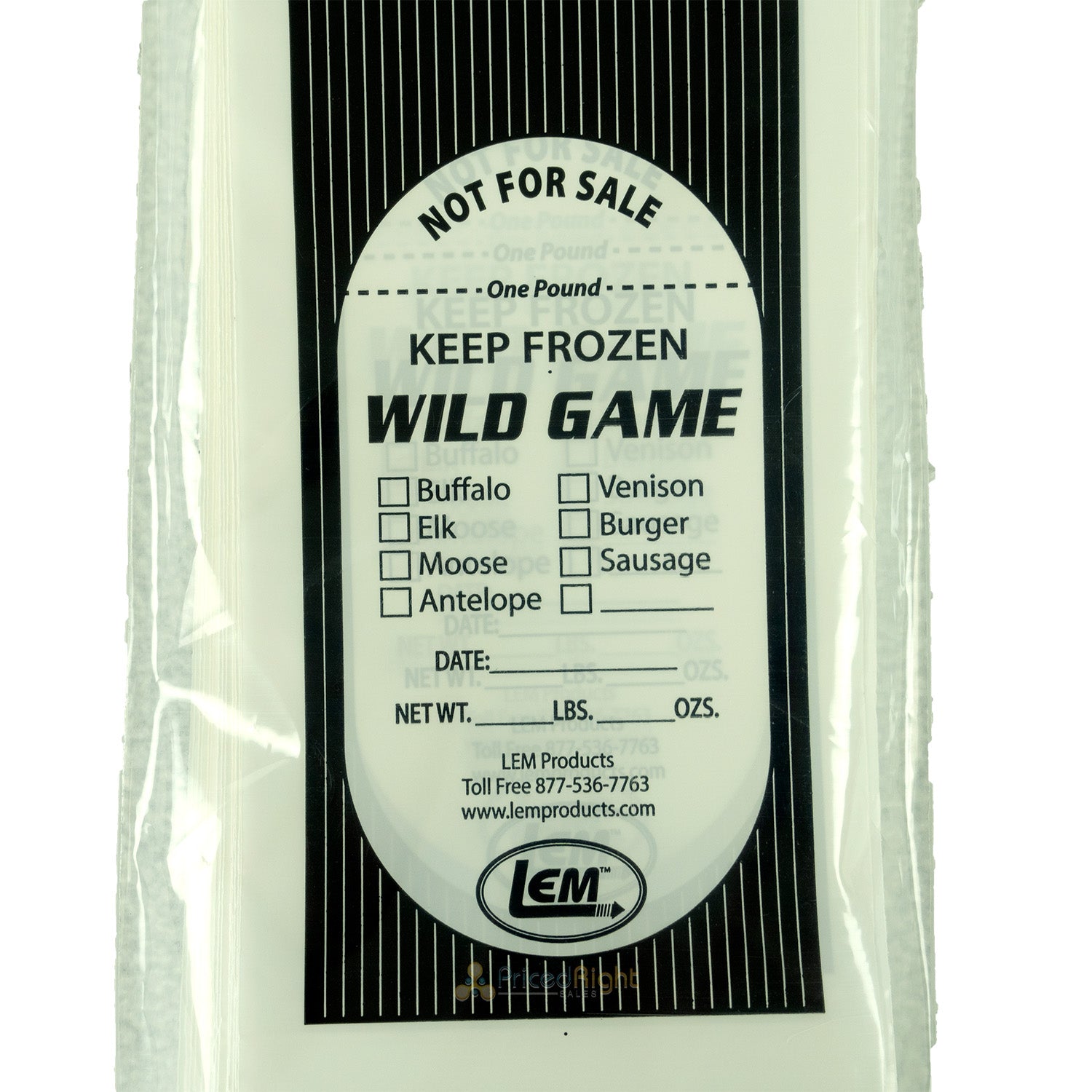 LEM Wild Game Bags 2 Pound Freezer Storage 100 Count Ground Meat