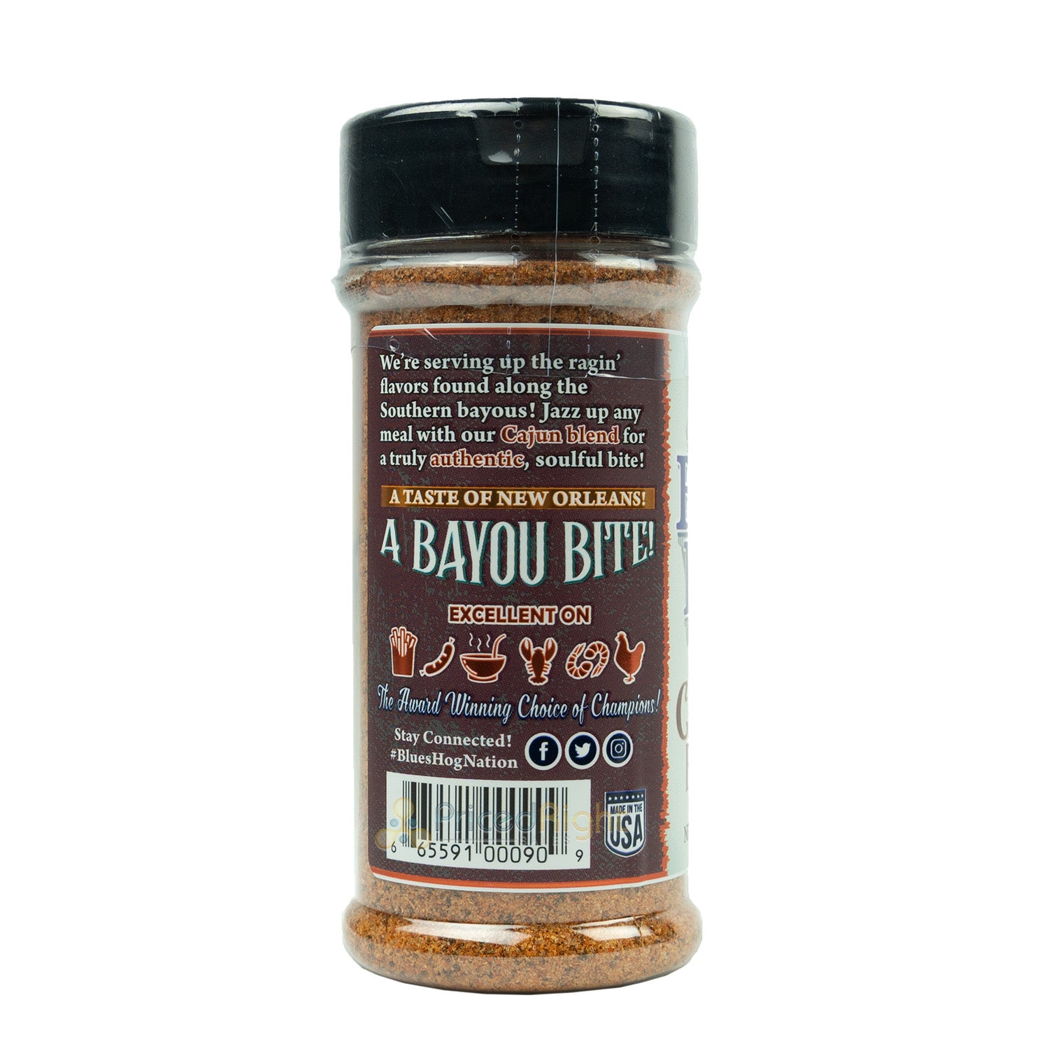 Blues Hog Cajun Bayou Dry Rub All Purpose Natural Seasoning Gluten Free 6.5 oz