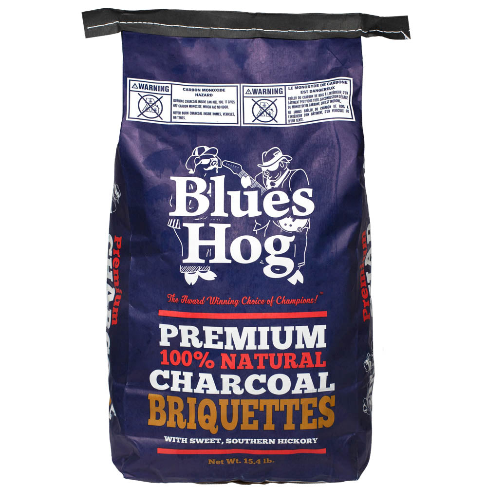 Blues Hog Premium Charcoal Briquettes Southern Hickory 100% Natural 15.4 lb Bag