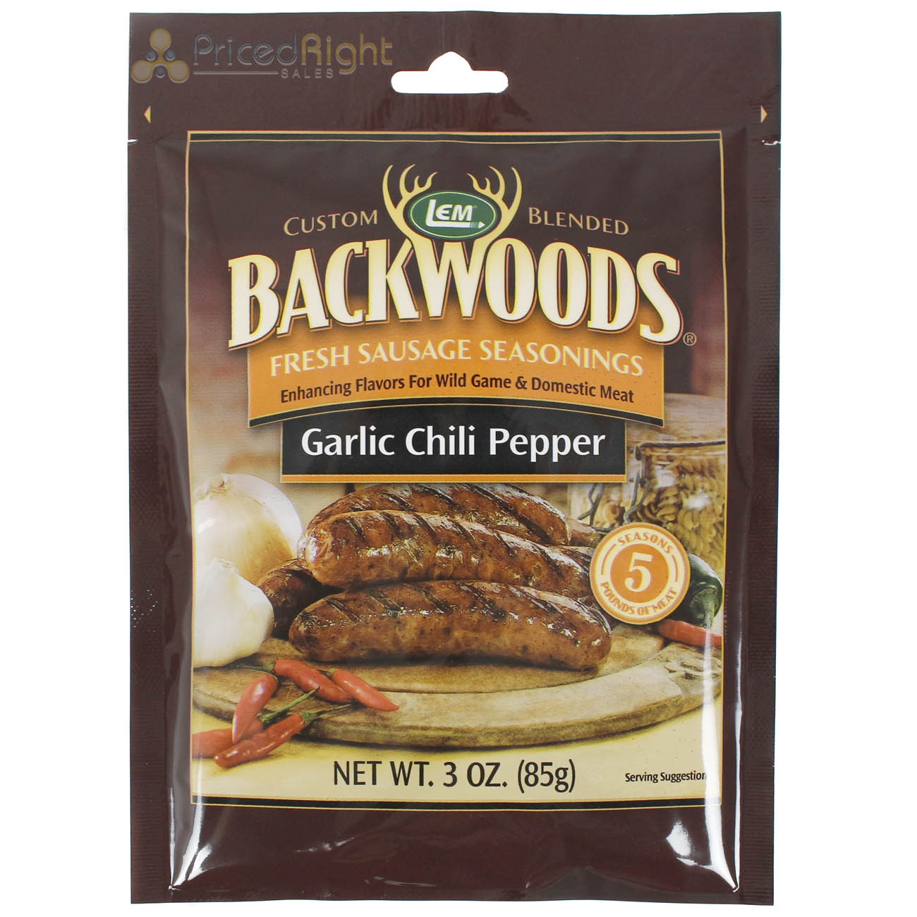 Backwoods Garlic Chili Pepper Fresh Sausage Seasoning for 5 Lbs Meat 3 Oz 9140