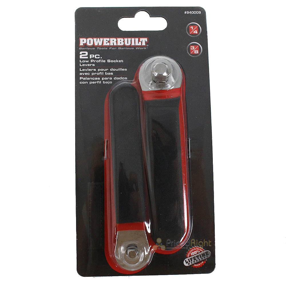 Powerbuilt 2 Piece Low Profile Socket Lever 1/4 Inch and 3/8 Inch Drive 940009
