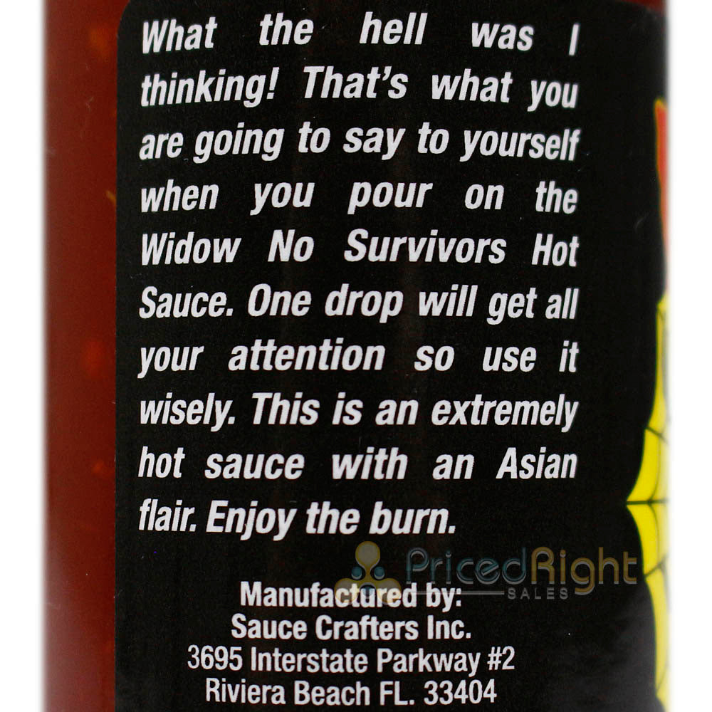 Sauce Crafters Widow No Survivors Hot Sauce Extreme Heat 5 Oz Bottle