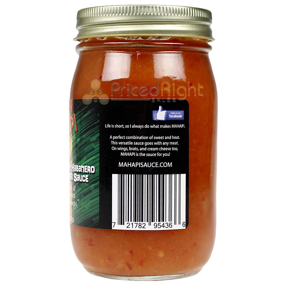 MAHAPI Sweet Habanero Pepper Sauce 17 Oz Jar Sweet and Heat 95436-MAHAPI