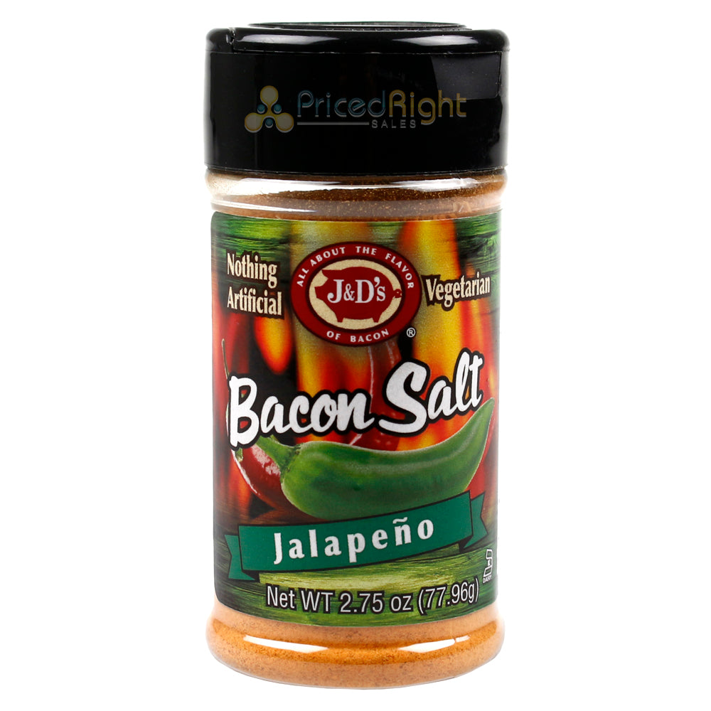 J&D's Jalapeno Bacon Salt 2.50oz All Natural Bacon Flavored Seasoning Spice
