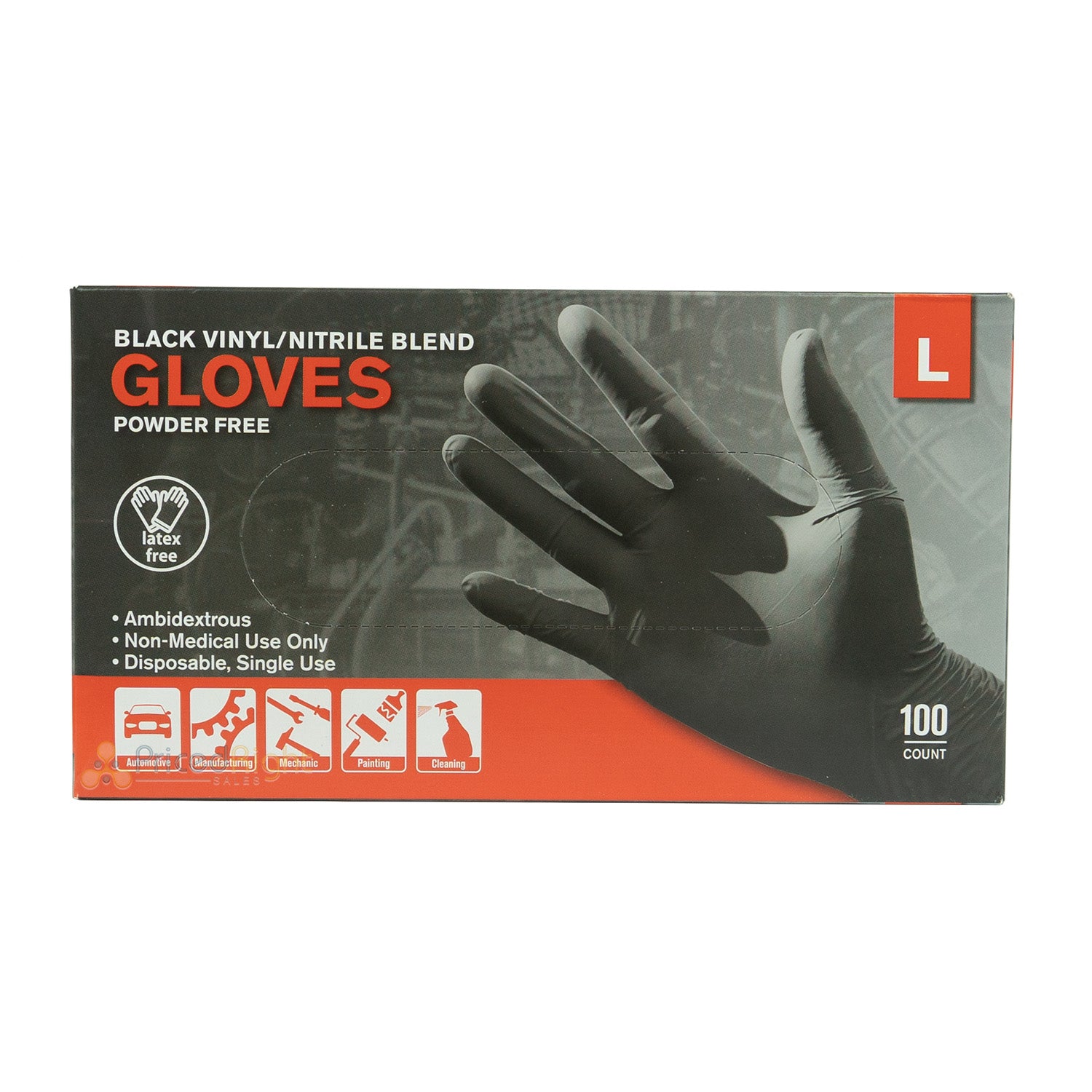 10 Pack Large Vinyl And Nitrile Gloves 1,000 In A Case Powder And Latex Free