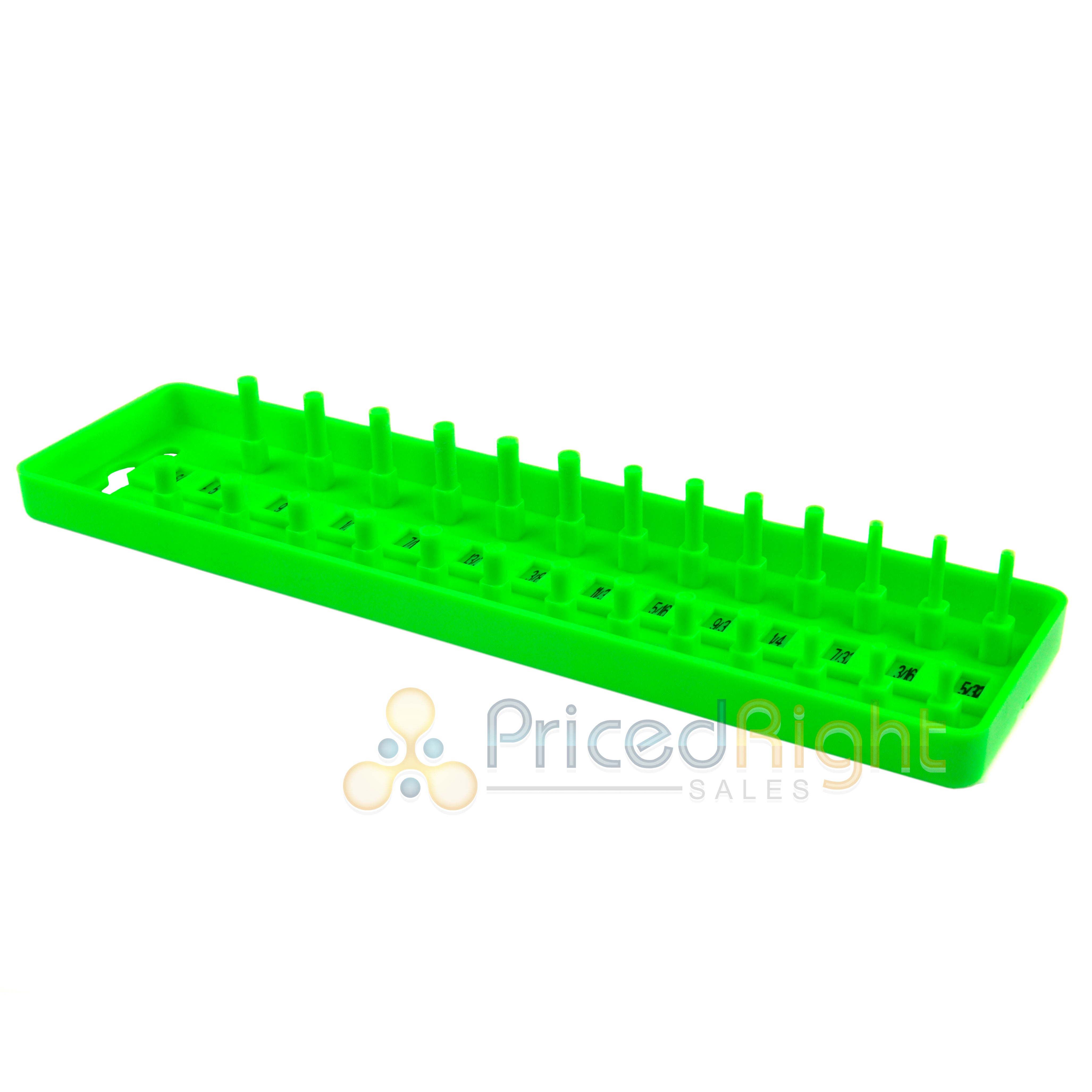 1/4" Socket Tray Holder Organizer Metric SAE Adjustable Universal Green 67260
