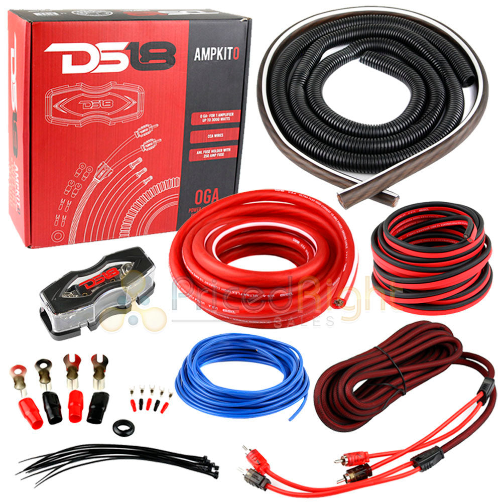 DS18 0 Gauge Power Install Kit High Performance Amplifier Wiring Cables AMPKIT0