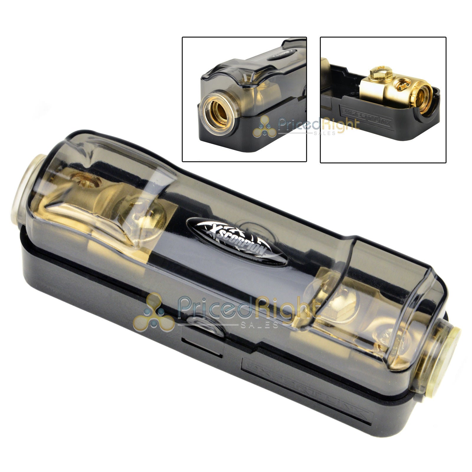 Gold Inline ANL Fuse Holder 0 2 Gauge Input & Output Adapters Xscorpion ANL02G