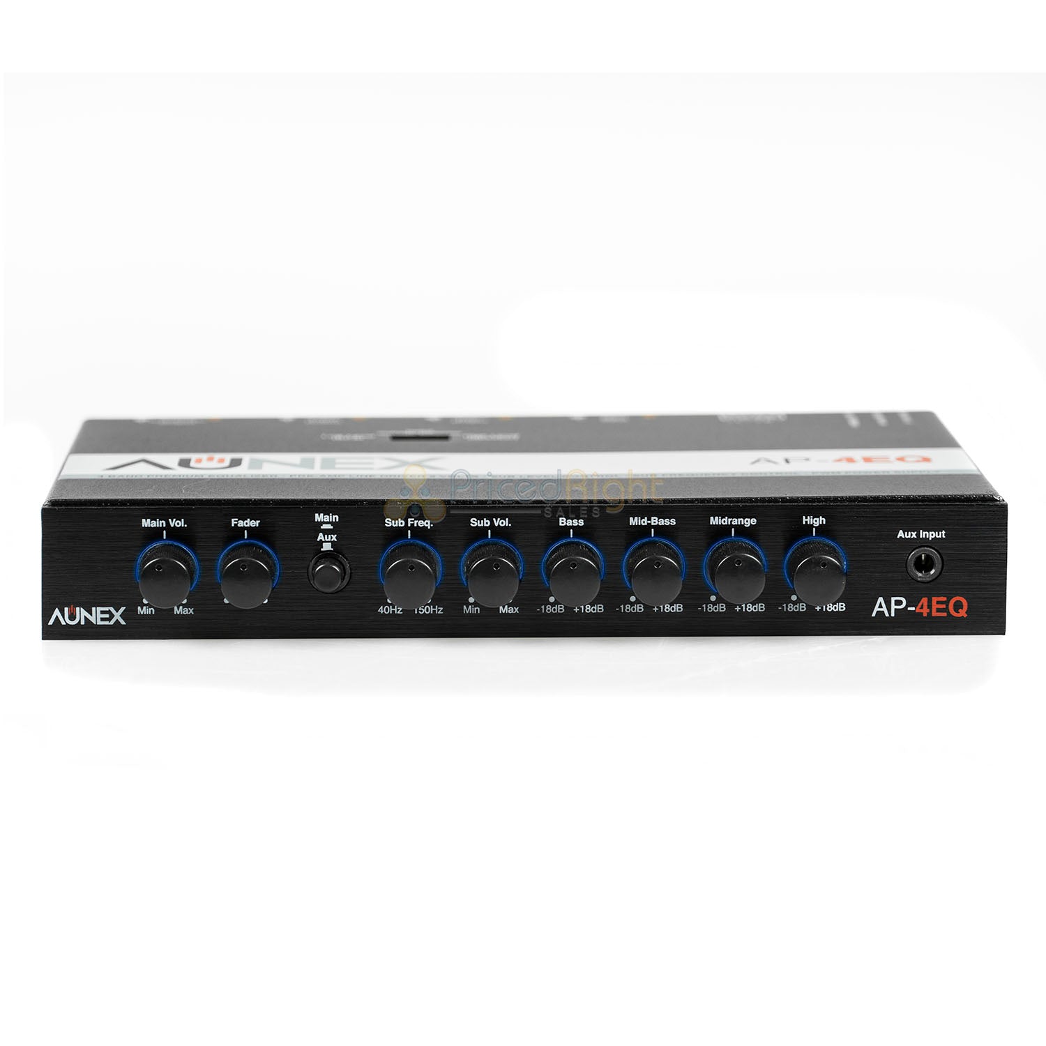 Aunex Audio 4 Band Equalizer Car Audio 9V Output AUX Input Performance EQ AP-4EQ