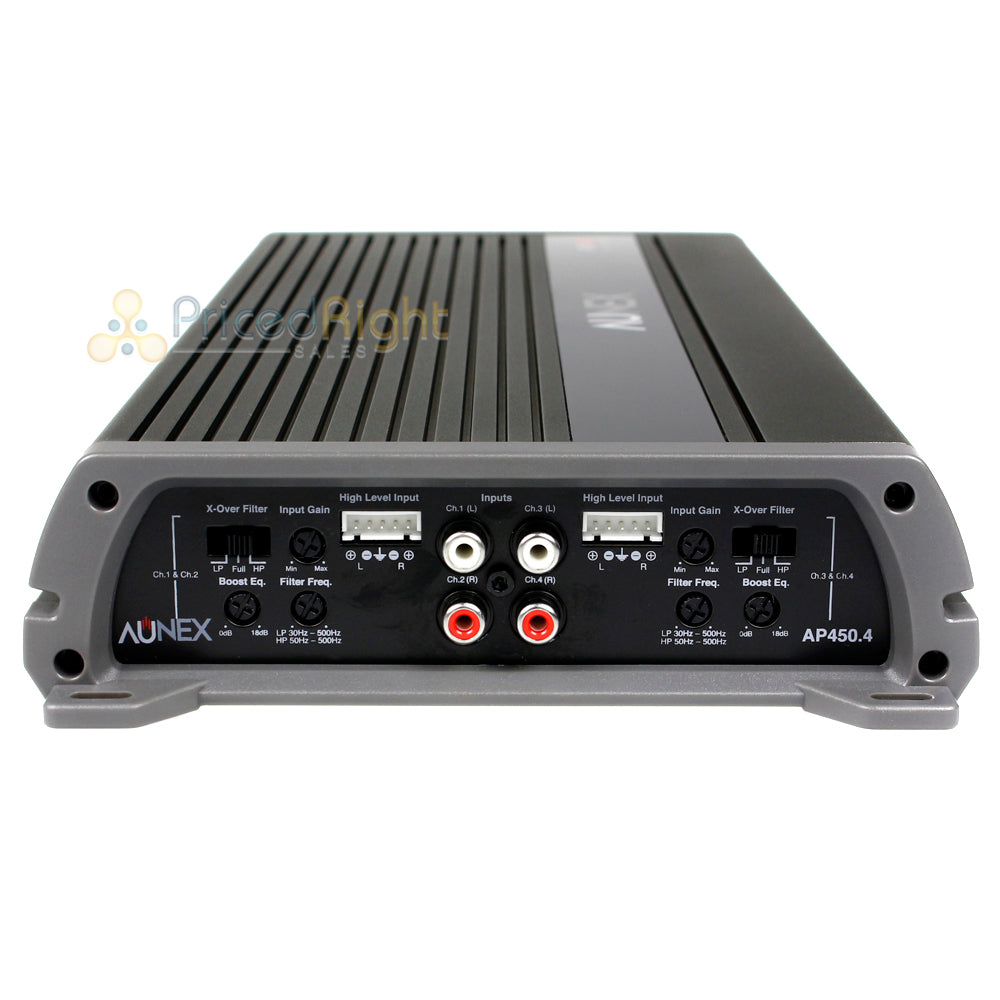 4 Channel Amp Class AB Amplifier 115W x 4 @ 2 Ohm AP Series Aunex AP450.4