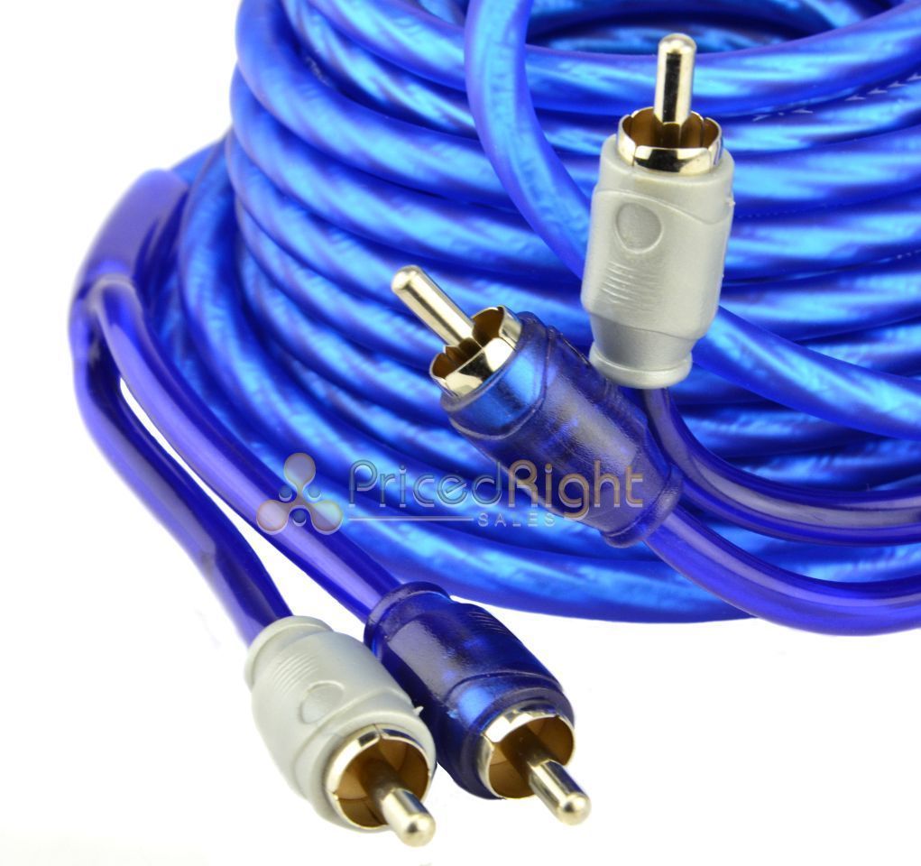 18 ft RCA Cable Triple Shielded Twisted Interconnect RCA Audio Cable Bullz Audio
