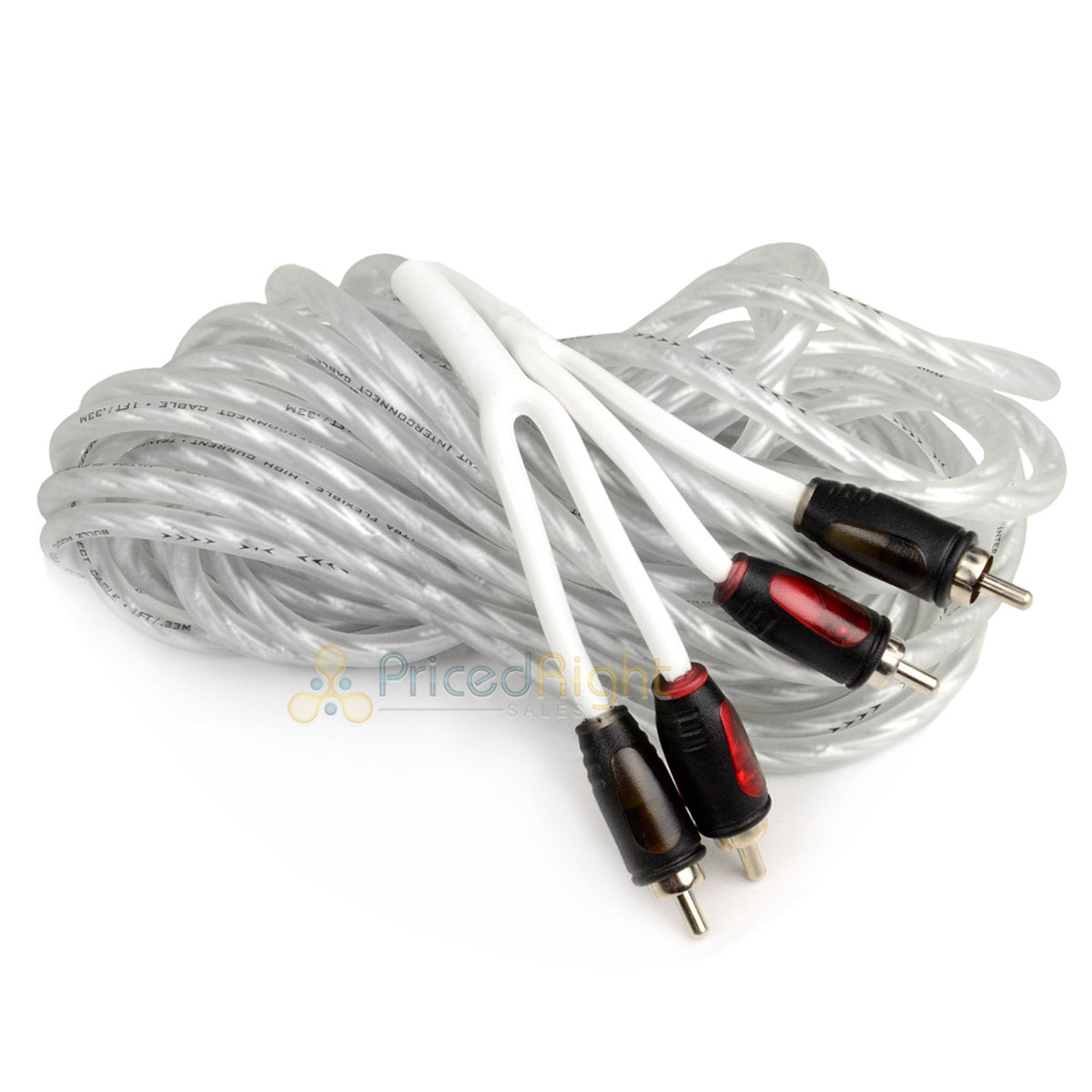 22 ft Triple Shield Platinum Twisted Interconnect RCA Cable Car Amp Cable B22TPR