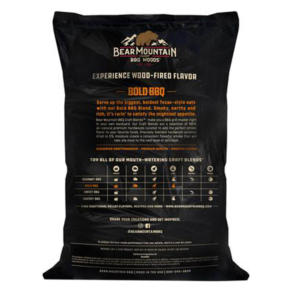 Bear Mountain Bold BBQ Premium Hardwood Pellets Rich & Bold Smokey 20lb Bag