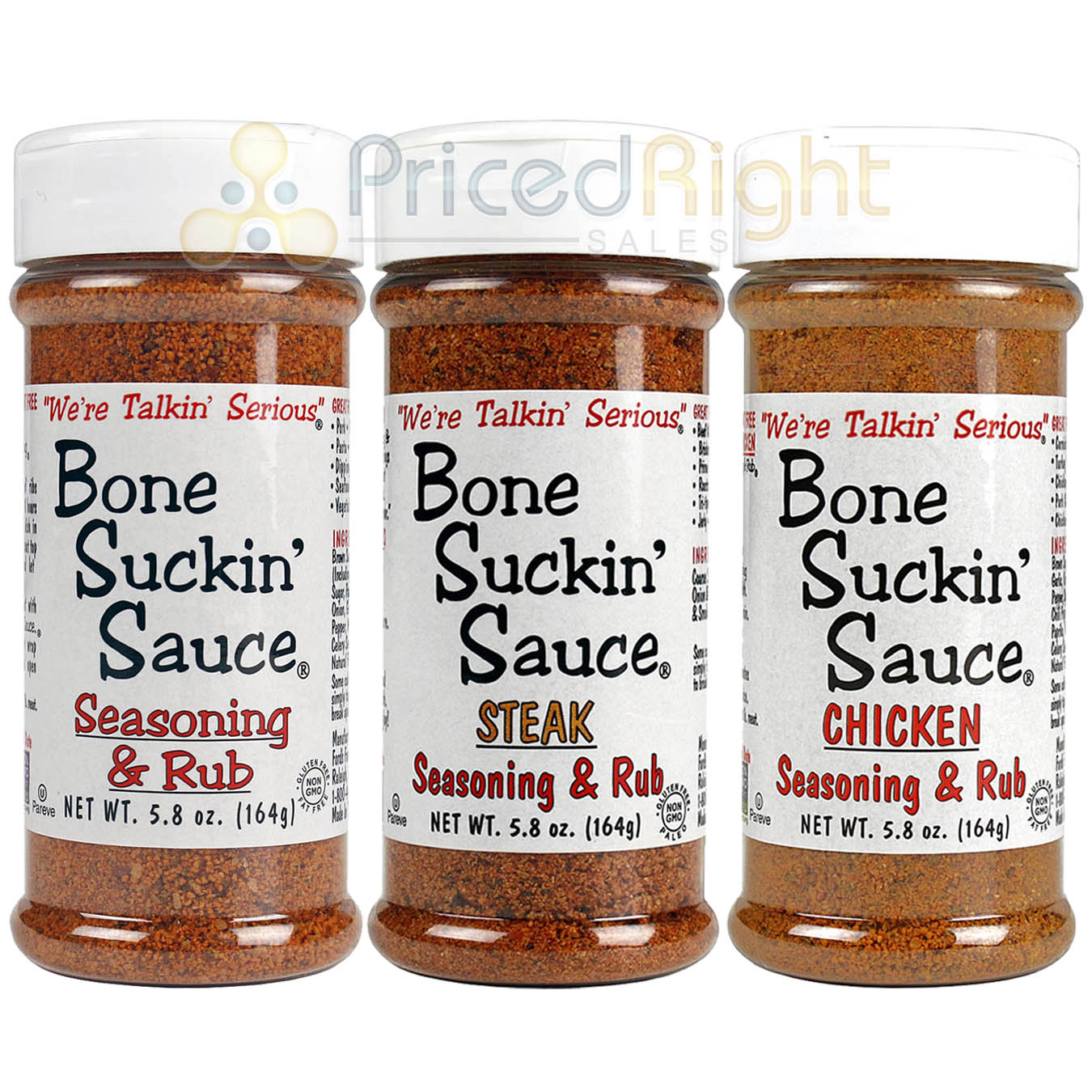 Bone Suckin' Sauce Seasoning and Rub Chicken & Steak Dry Rubs Gluten & Fat Free
