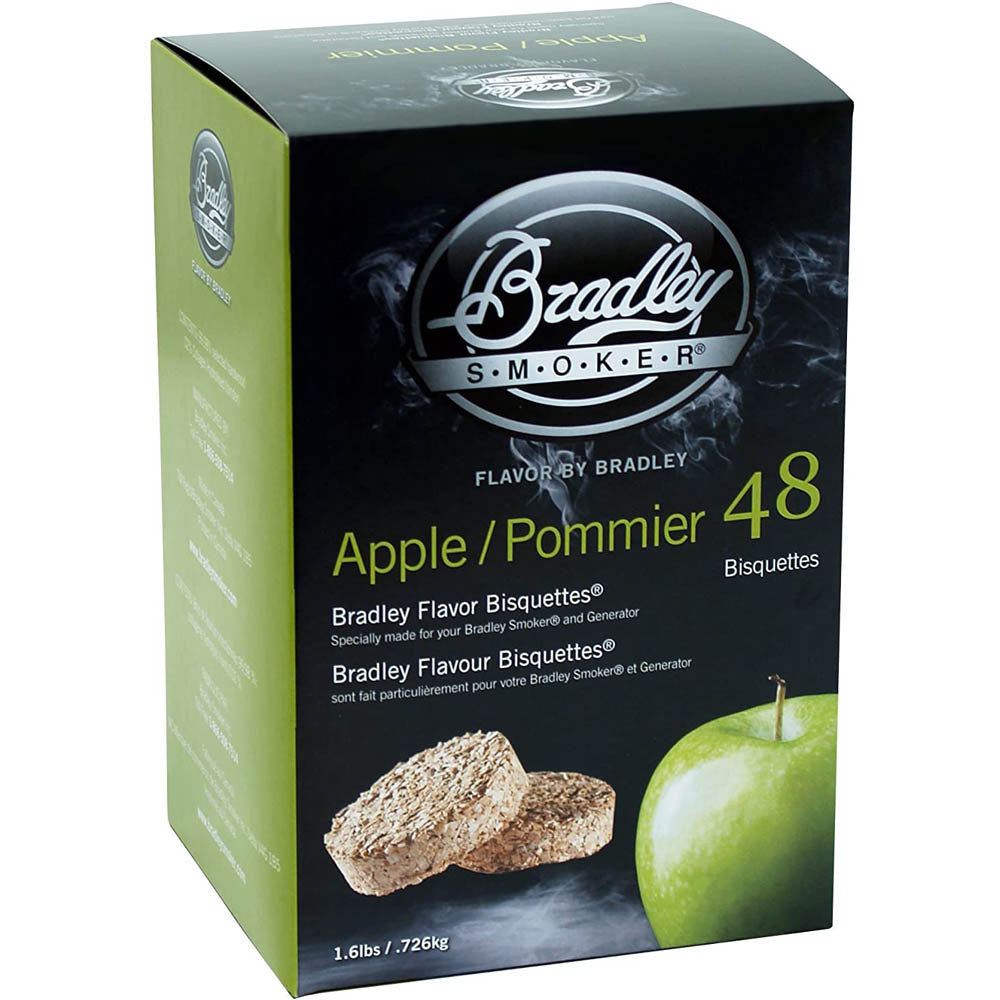 Bradley Smoker Apple Flavor Wood Smoking Bisquettes 48 Pack