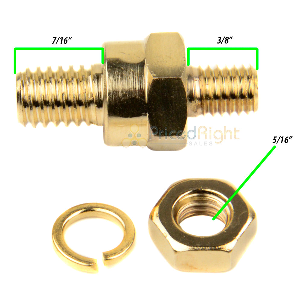 2 Pack GM Short Battery Side Post Terminal Tap Extender GMC Mount Gold Plated