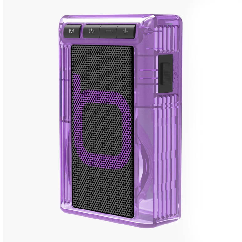 Bumpboxx Retro Pager Portable Bluetooth Speaker Clear Purple Design