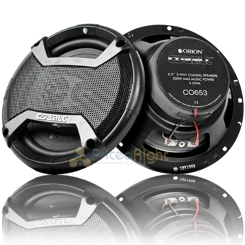 Orion 6.5" 3 Way Coaxial Speakers Orion 300 Watts Max 4 Ohm Cobalt CO653 Pair